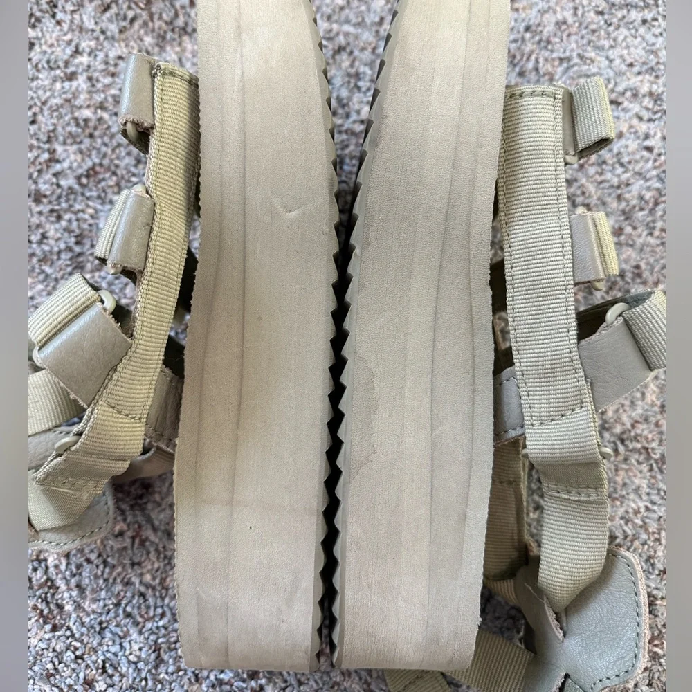 Teva Flatform Mevia Olive Green Women's 8 Platform Summer Festival - Picture 13 of 16